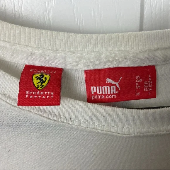 Puma Ferrari Men’s White T-Shirt Campione Del Mondo, Size L (Pre-Owned) - Picture 6 of 14